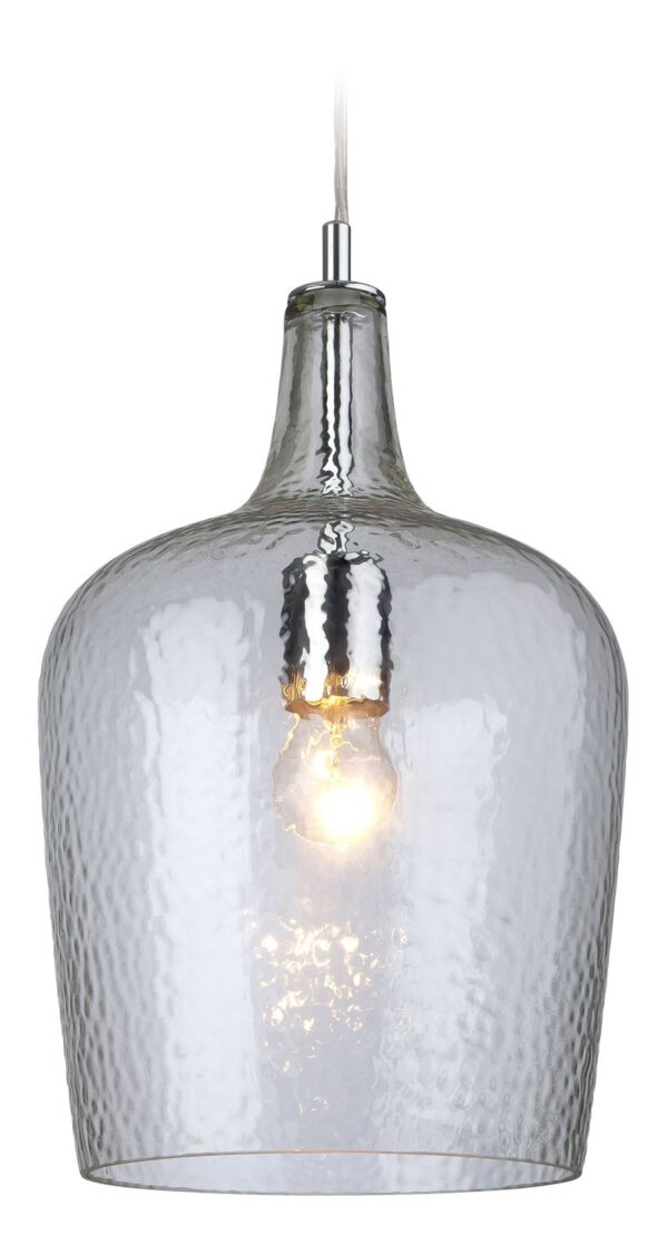 Firstlight Glass Pendant in Chrome with Clear Glass