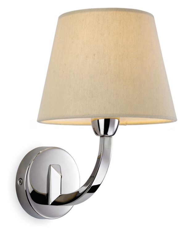 Firstlight Fairmont Single Wall in Polished Stainless Steel with Cream Linen Shade
