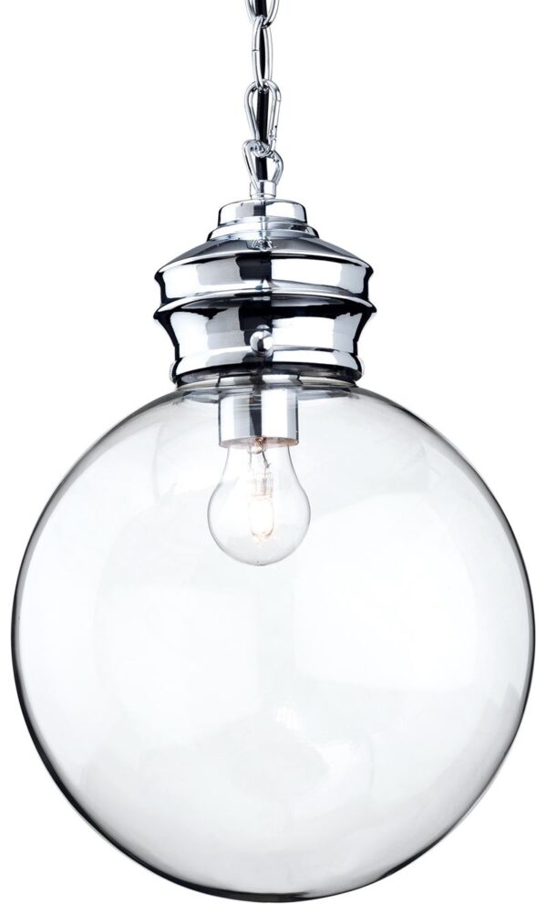 Firstlight Omar Pendant in Chrome with Clear Glass