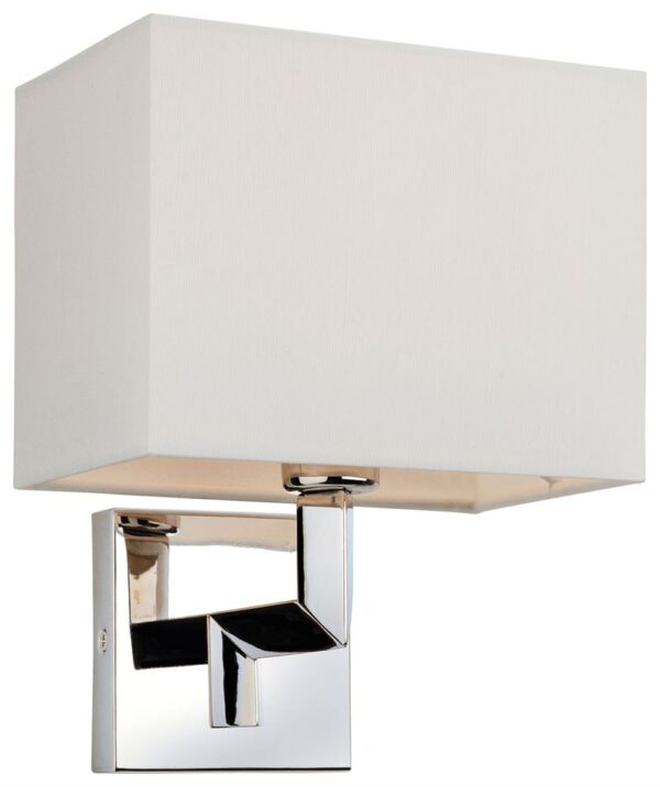 Firstlight Lex Single Wall in Polished Stainless Steel with Cream Shade