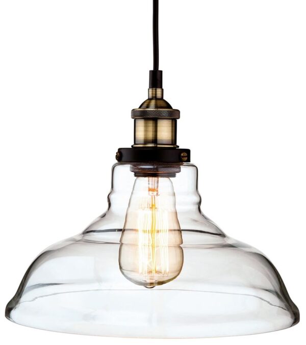 Firstlight Empire Pendant in Antique Brass with Clear Glass
