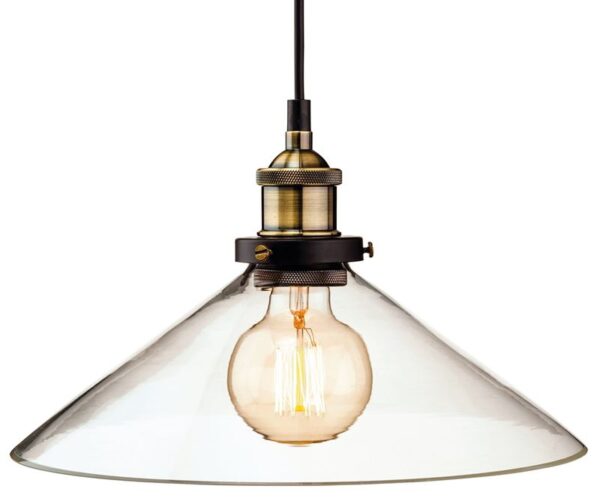 Firstlight Empire Pendant in Antique Brass with Clear Glass