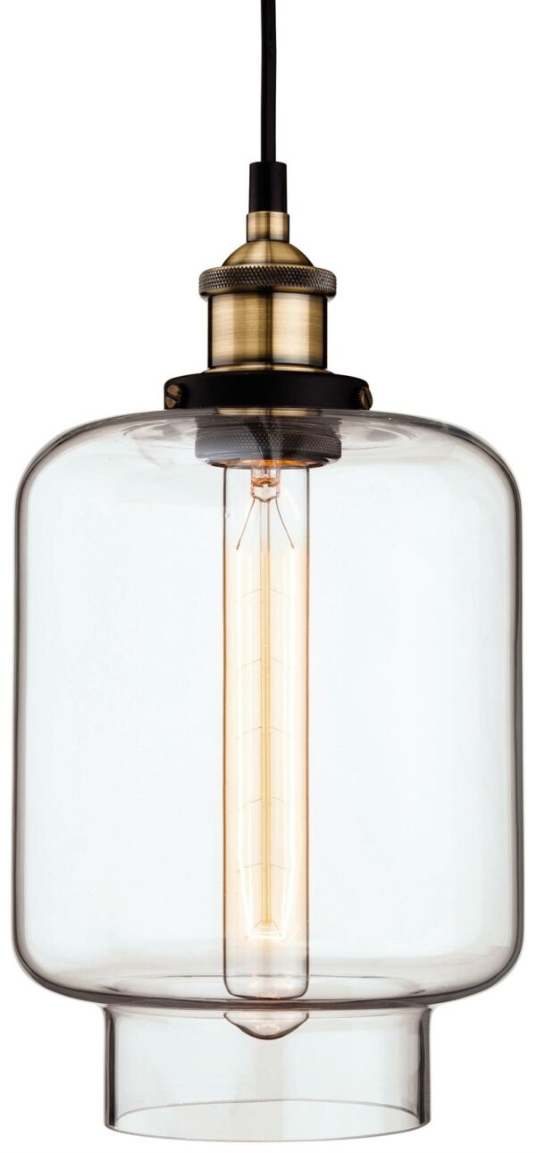 Firstlight Empire Pendant in Antique Brass with Clear Glass