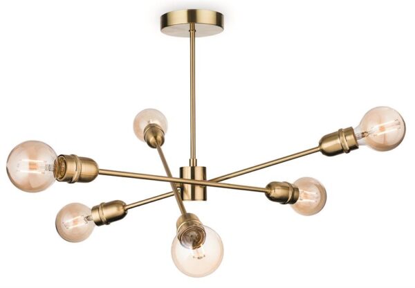 Firstlight Trident Semi Flush Ceiling Fitting in Brushed Brass