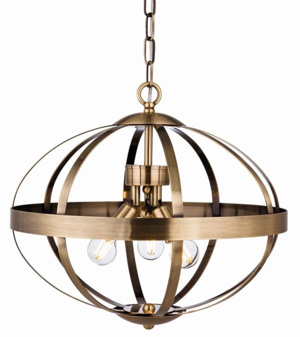 Firstlight Healey Pendant in Antique Brass