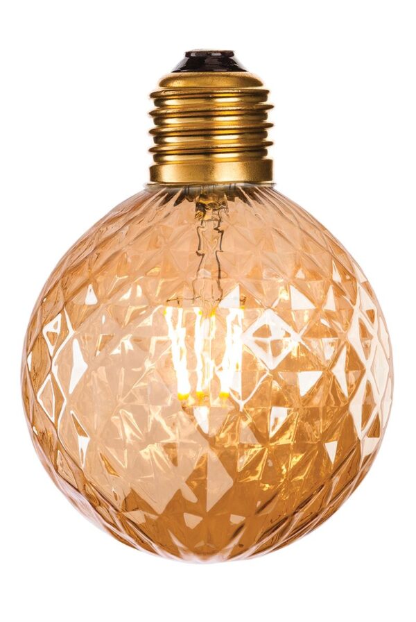 Firstlight LED Decorative Lamp in Amber Glass