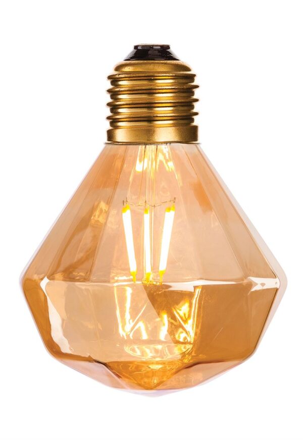 Firstlight LED Decorative Lamp in Amber Glass