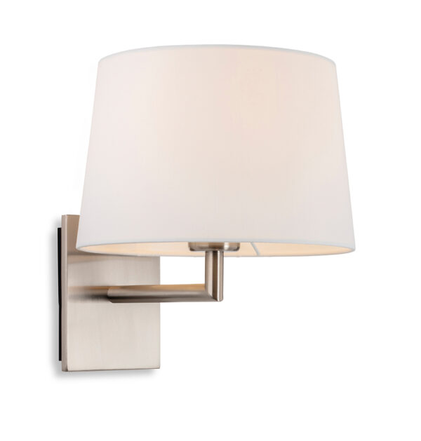 Firstlight Grand Single Wall Light in Brushed Steel with Cream Shade