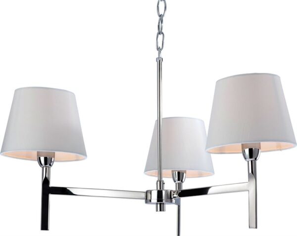 Firstlight Transition 3 Light Fitting in Polished Stainless Steel with Cream Shades