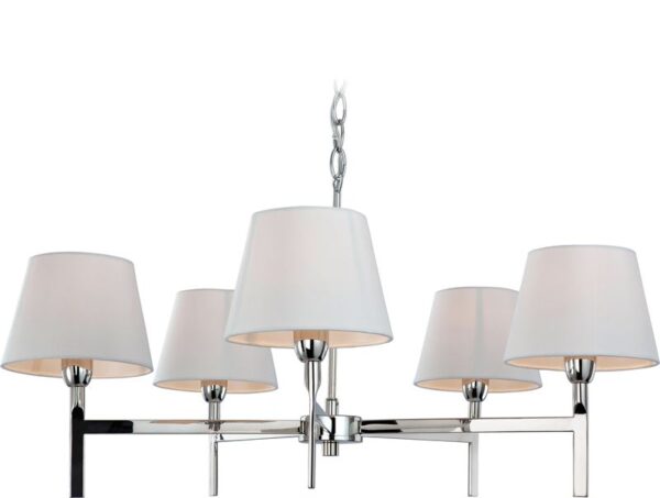 Firstlight Transition 5 Light Fitting in Polished Stainless Steel with Cream Shades