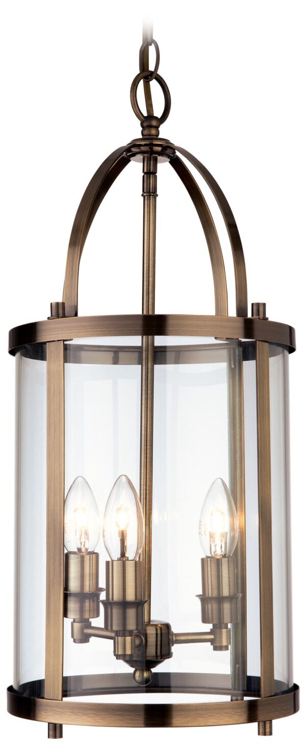 Firstlight Imperial Round Lantern - 3 Light in Antique Brass