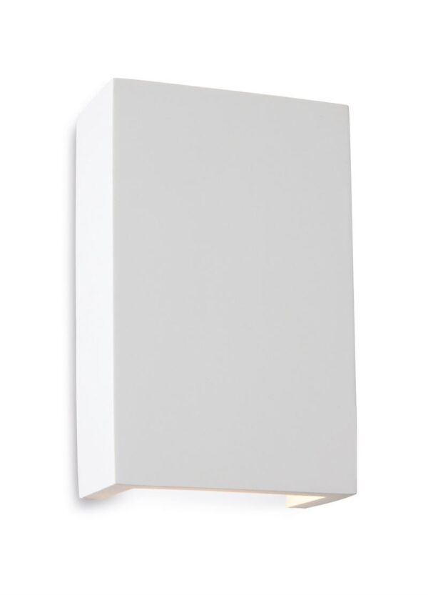 Firstlight Gallery Square Plaster Wall Light in White with White LED's