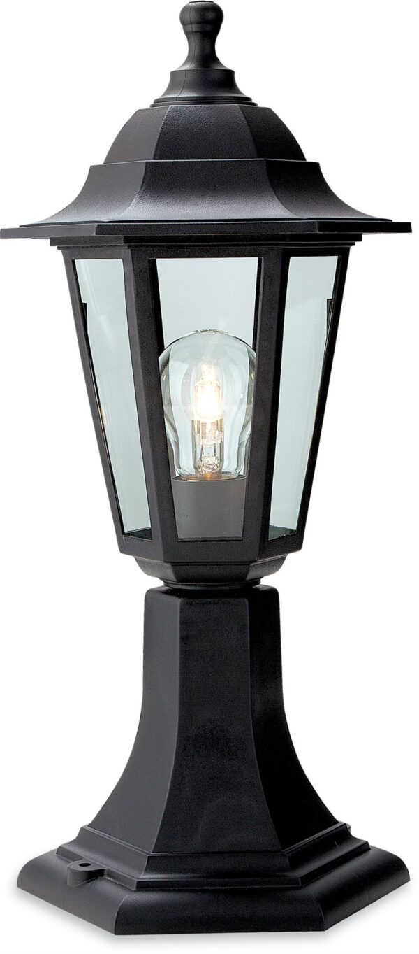 Firstlight Malmo Resin Lantern - Pillar in Black