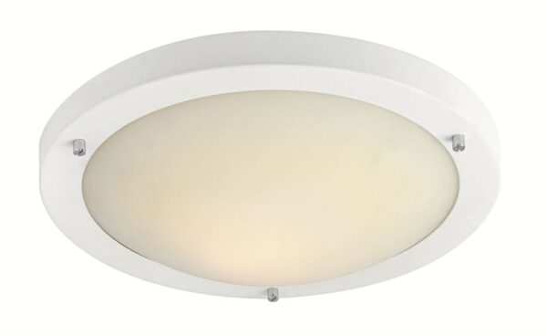 Firstlight Rondo LED Flush Ceiling Fitting in Matt White with Opal Glass