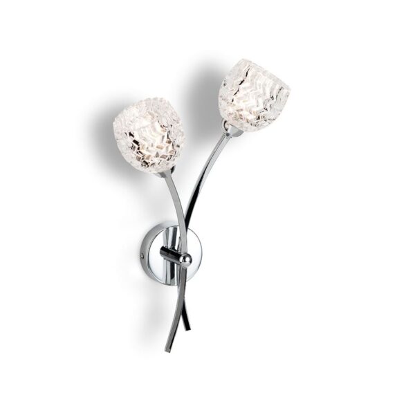Firstlight Maple 2 Light Wall in Chrome with Clear Decorative Glass