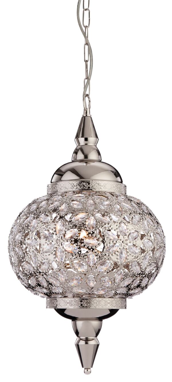 Firstlight Taj Pendant in Chrome with Clear Acrylic