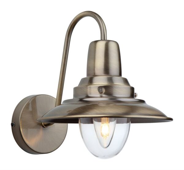 Firstlight Fisherman Wall Light in Antique Brass with Clear Glass
