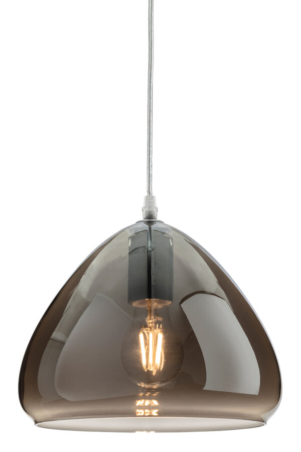 Firstlight Willis Pendant in Chrome with Smoked Glass