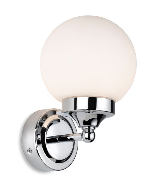 Firstlight Louis Wall Light in Chrome with Opal White Glass
