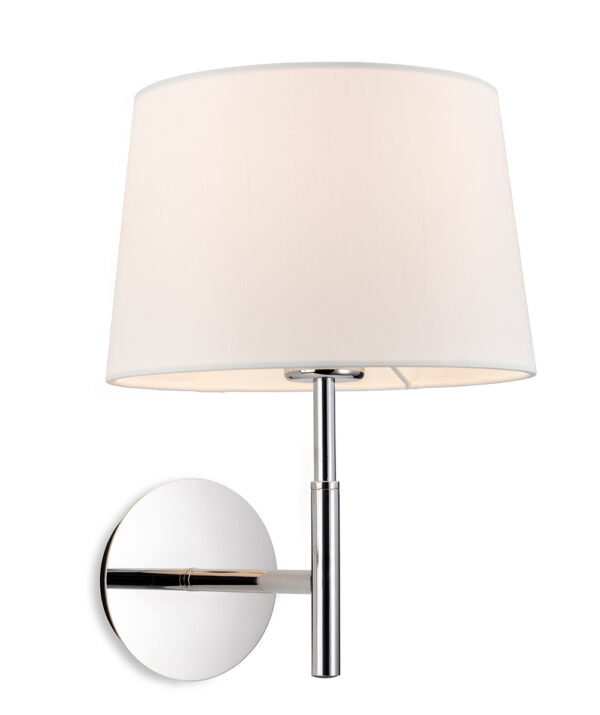 Firstlight Seymour Single Wall (Switched) in Chrome with Cream Shade