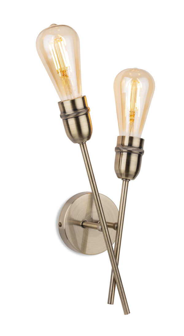 Firstlight Leon 2 Light Wall in Antique Brass