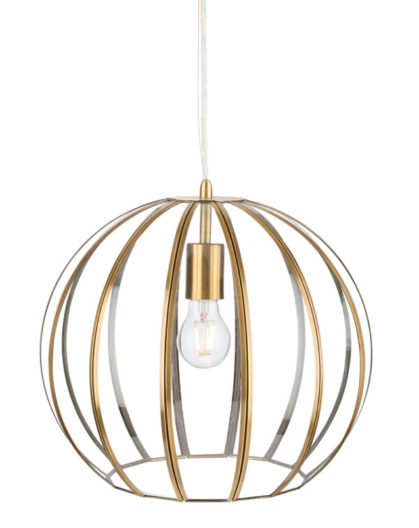 Firstlight Lincoln Pendant in Antique Brass with Clear Glass