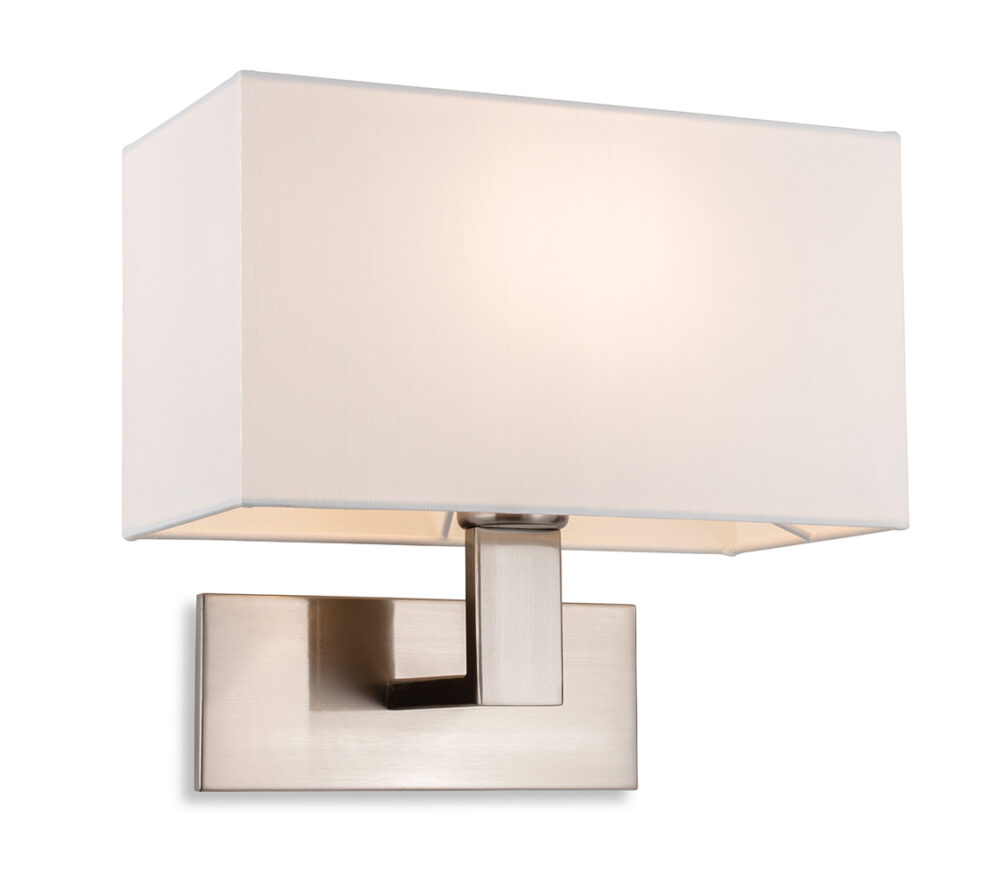 Firstlight Raffles Single Wall in Brushed Steel with Cream Shade