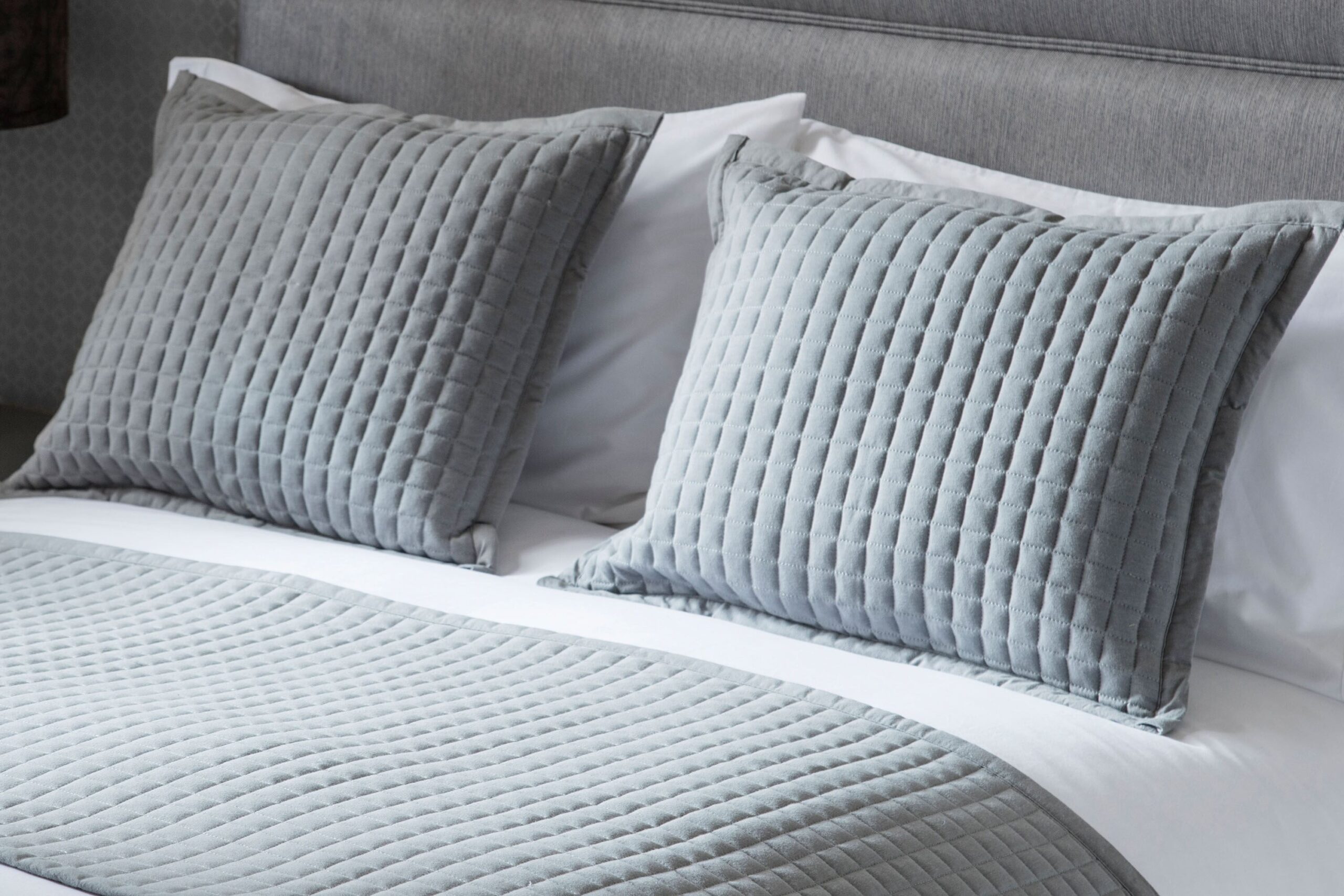 Belledorm Crompton Quilted Filled Cushion Grey 40cm x 50cm