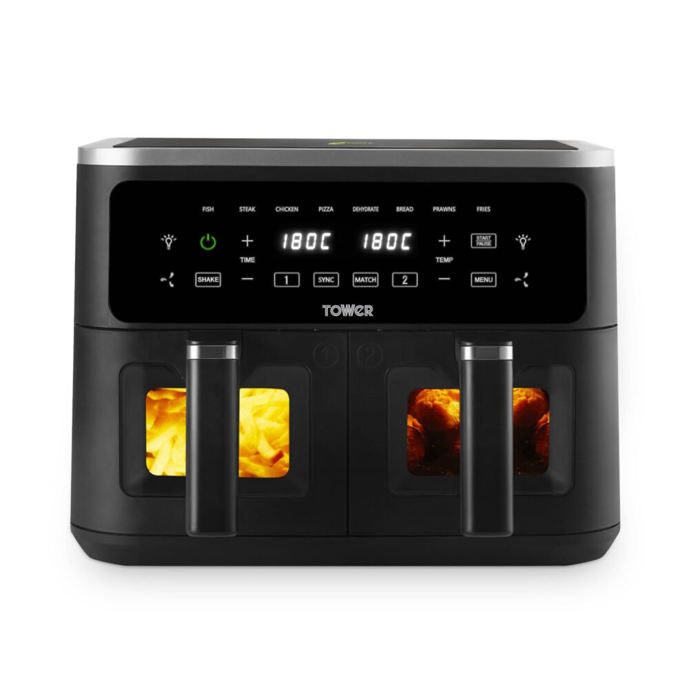 Vortx 9L Vizion Dual Air Fryer Digital Black