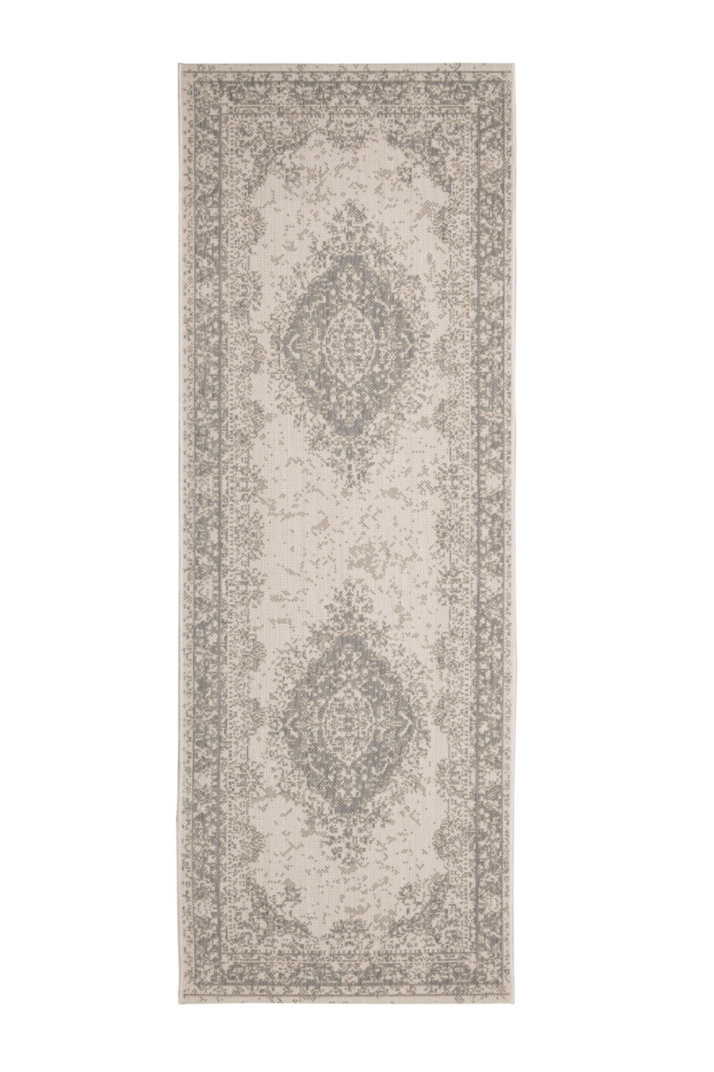 County Medallion Silver Runner Rug