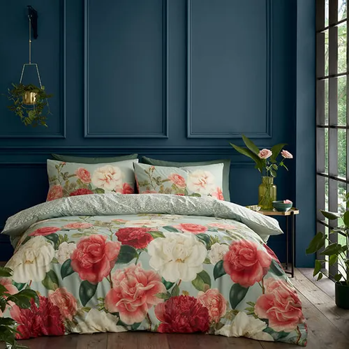 BD58385RSKQSGR RHS Rose Garden Super King Duvet Set Green