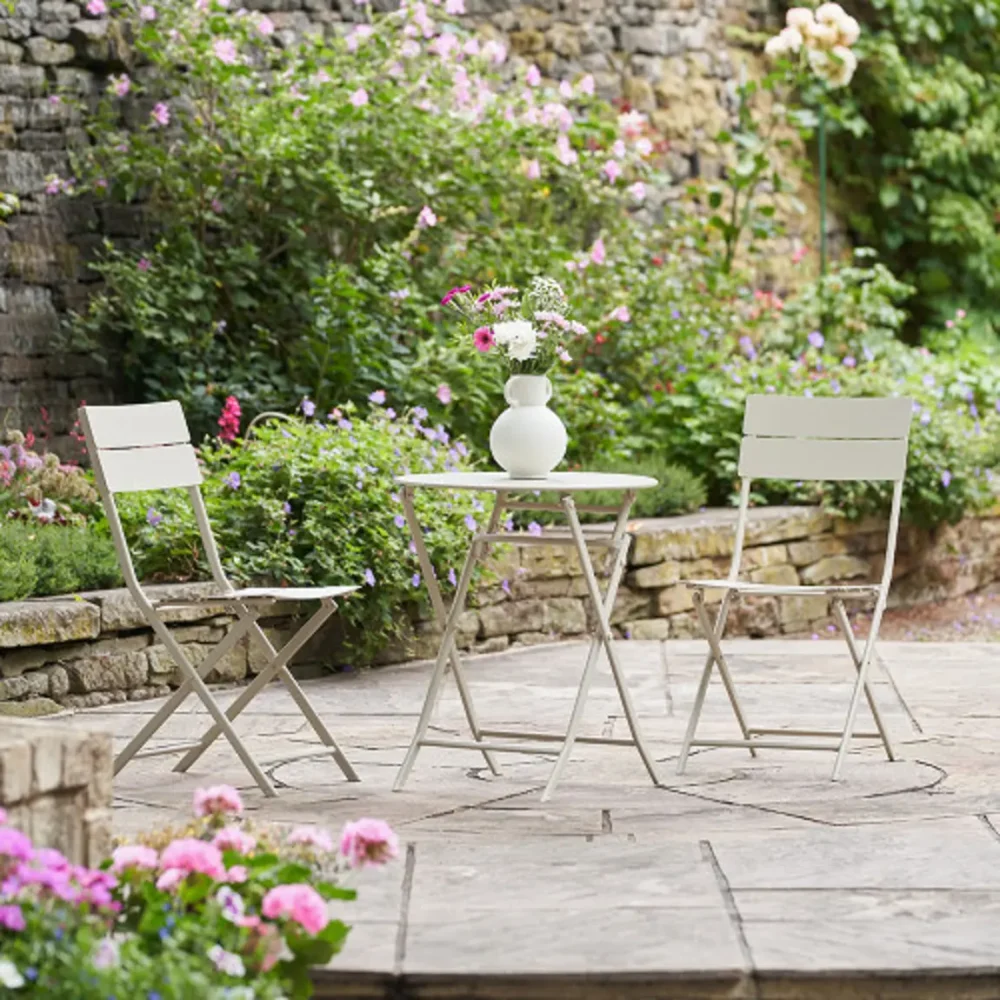 Rennes bistro set garden set putty cream