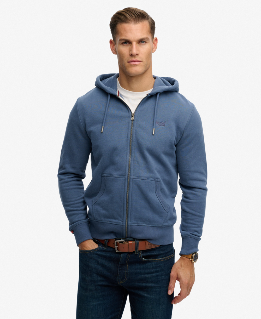 Superdry Essential Logo Zip Hoodie Hb Vintage Indigo Xl