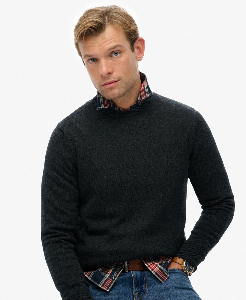 Superdry Essentials Cotton Jumper Charcoal Marl 2Xl