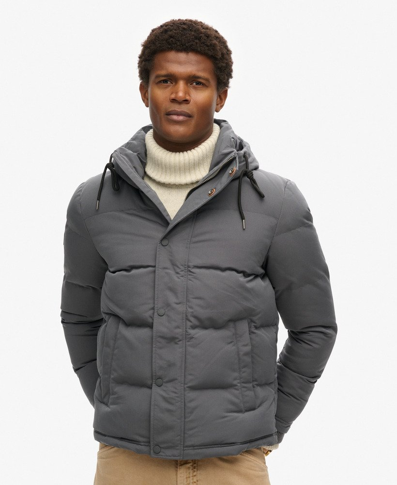 Superdry Everest Short Hooded Puffer Charcoal Xl