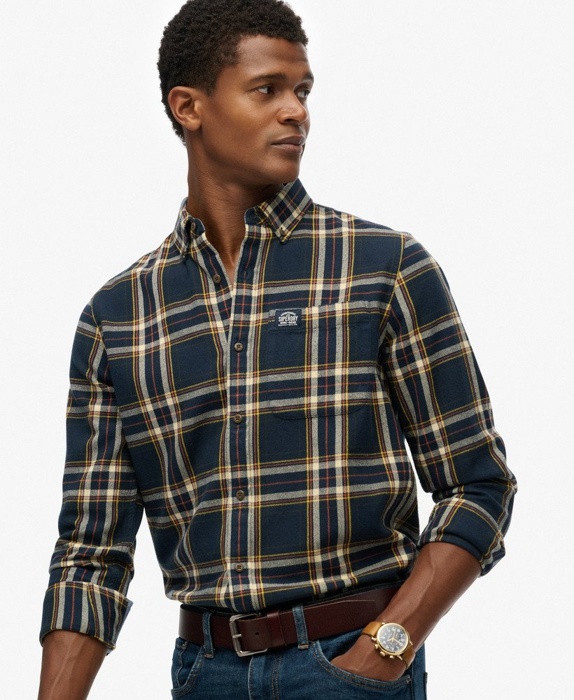 Superdry LS Cotton Lumberjack Shirt Bryce Check Navy M