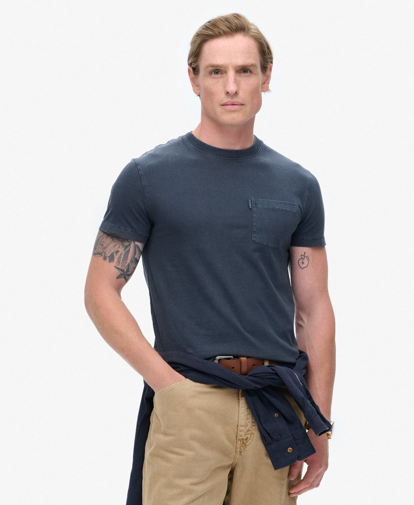 Superdry M1012037A Essential Washed Pocket Tee Eclispse Navy Xl