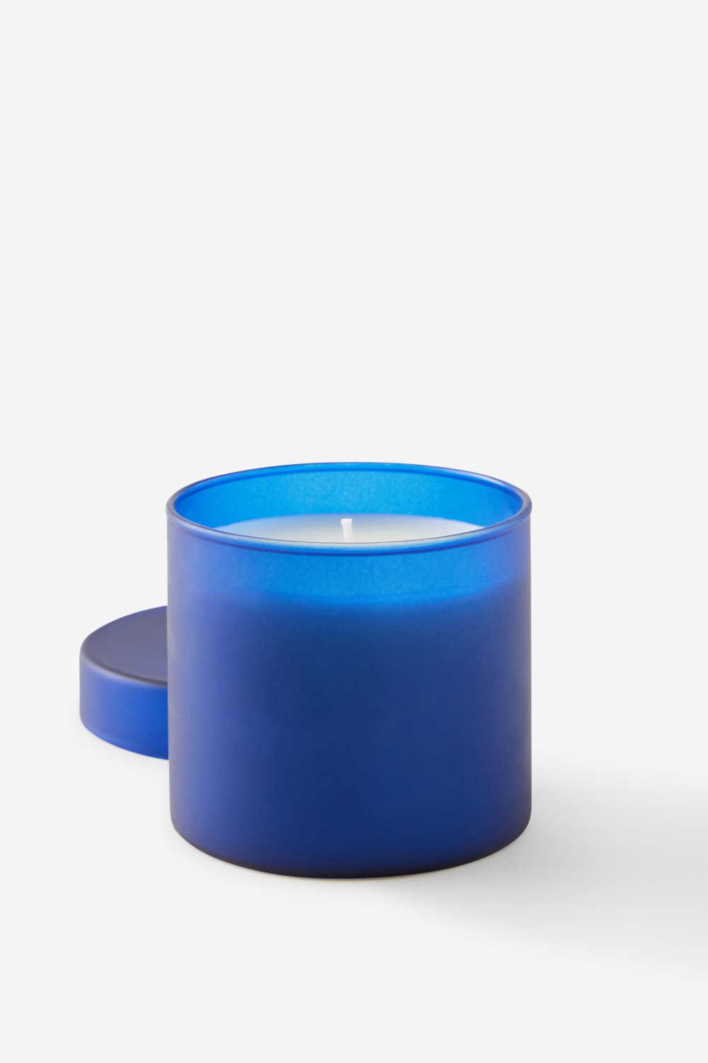 Candlelight Products 10Cm Frosted Glass Candle Blue