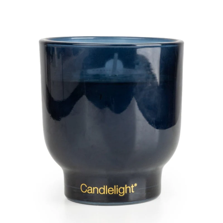 Candlelight Products 10Cm Glass Footed Candle Hydrangea & Jas