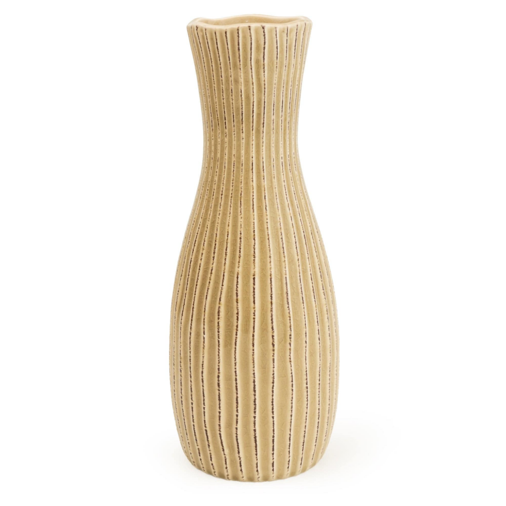 Candlelight Products 36.5Cm Bottle Ridged Vase – Cream