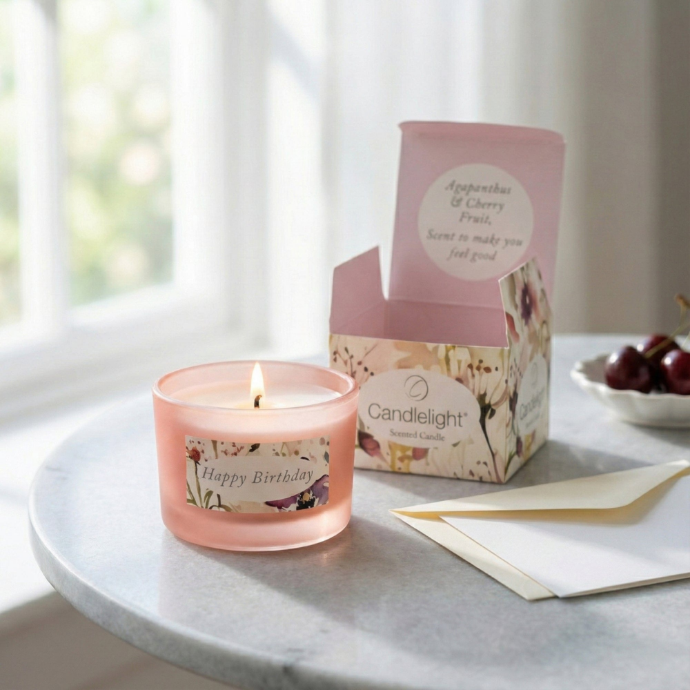 Candlelight Products 5.3Cm Candle Birthday Wishes Floral With