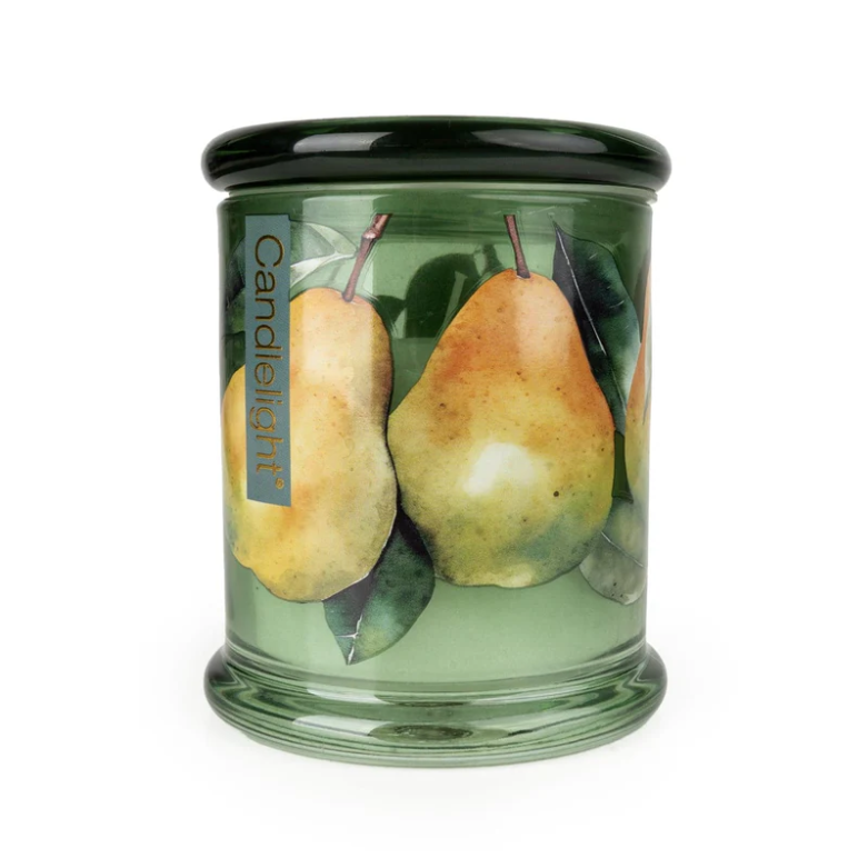 Candlelight Products Large Glass Lidded Jar Pear Tree & Bay L