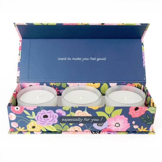 Candlelight Products Set Of 3 Candles Thanks Floral With 5% P