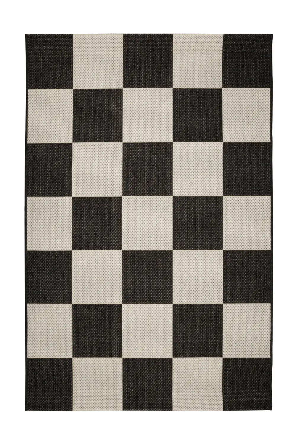 County Chequer Black Rug
