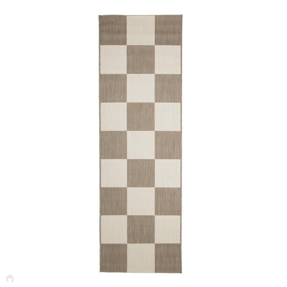 County Chequer Natural Runner Rug