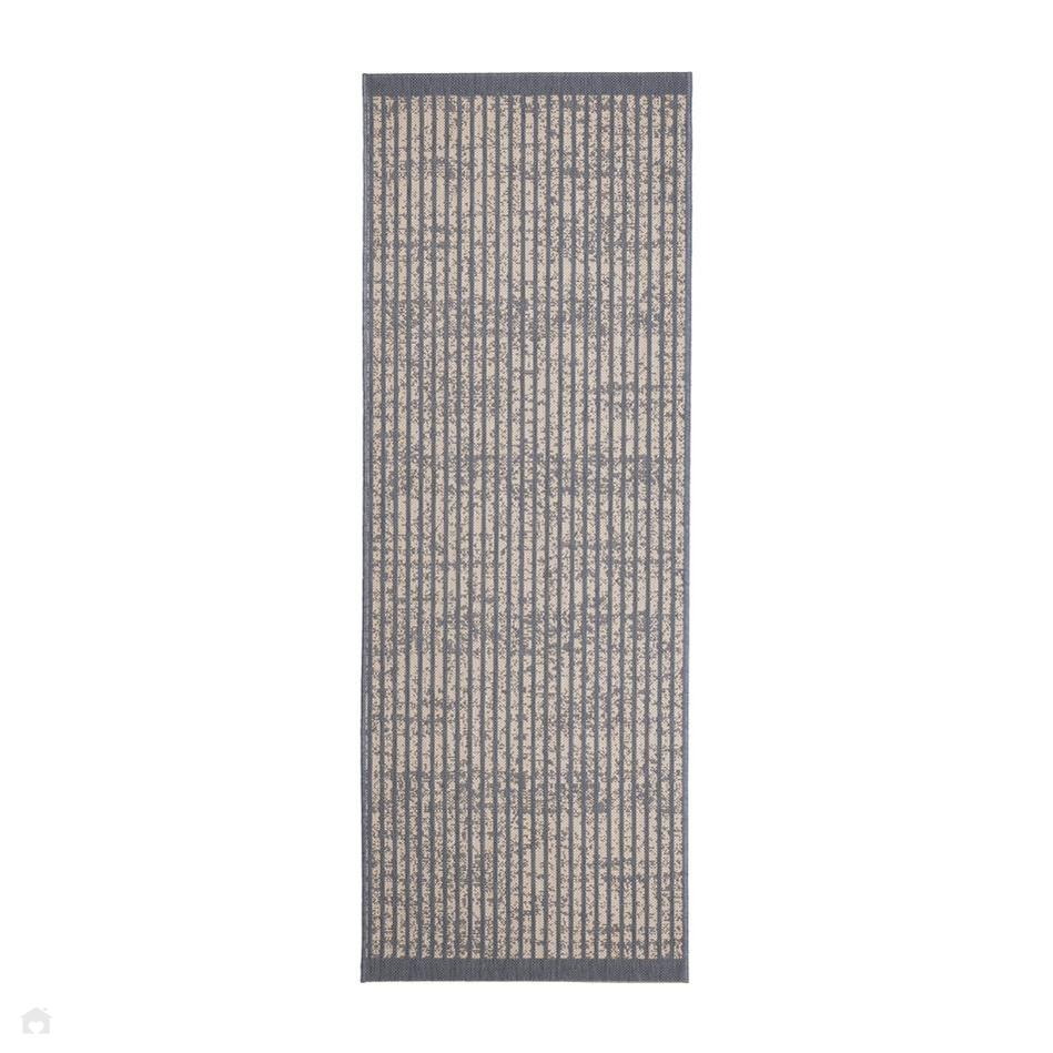 County Hatch Navy Runner Rug
