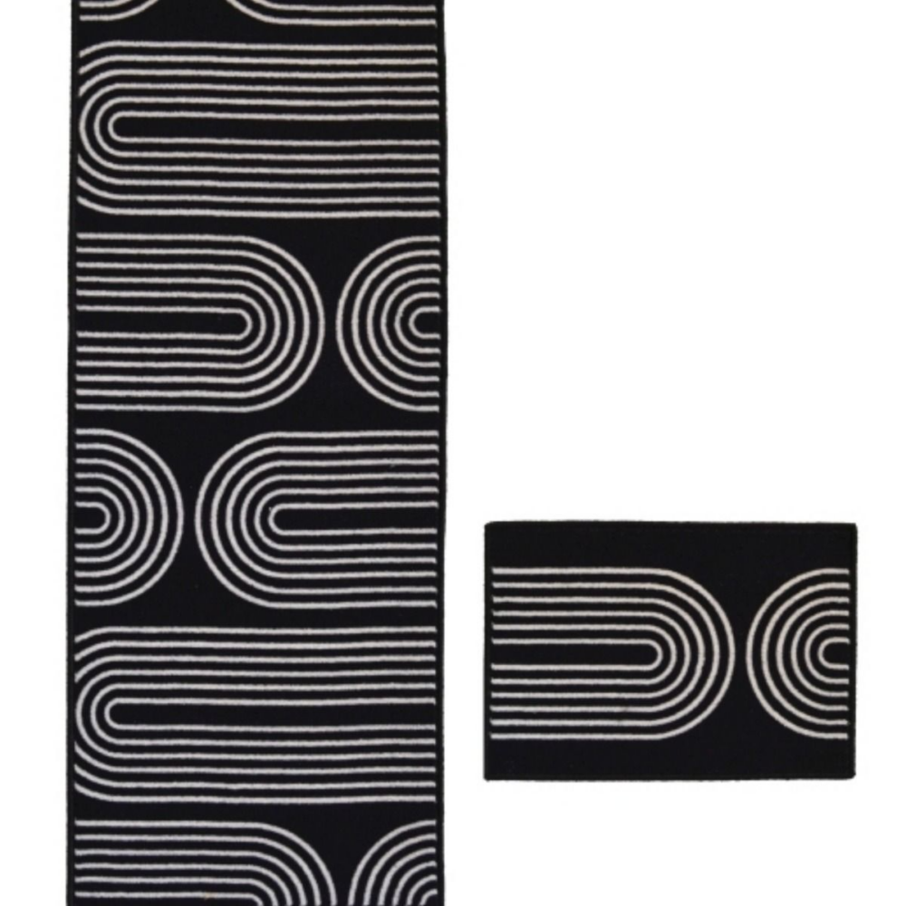 Deco Arch Black Runner Rug