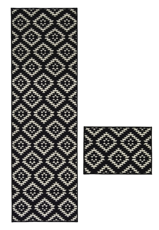 Deco Aztec Black Runner Rug