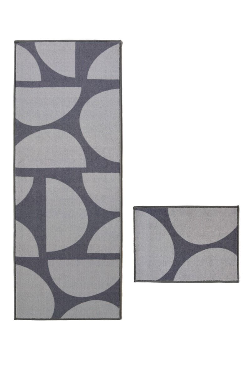 Deco Half Circle Grey Rug