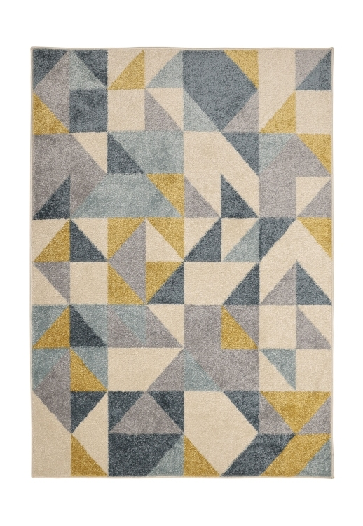Juno Multi Geo Blue Gold Rug
